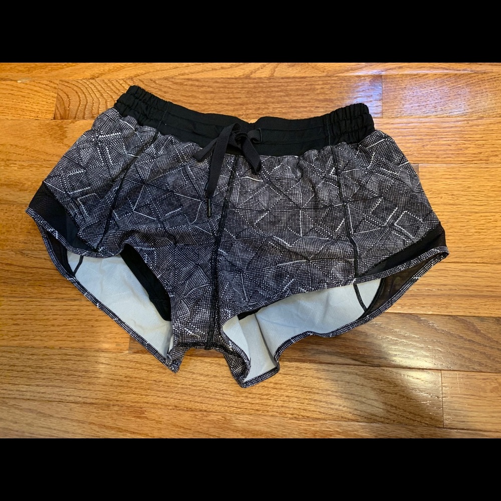 Lululemon Black Patterned Running Shorts